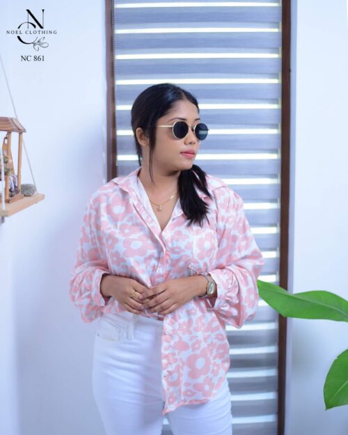 Flowy floral pink  shirt